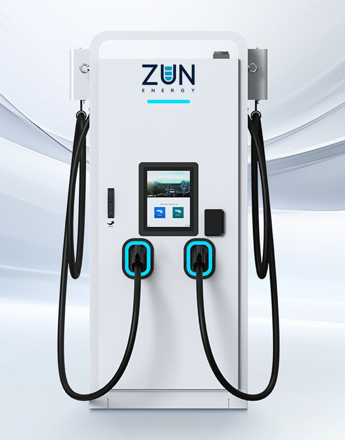 Cargador ZUN Point con doble conector CCS2 y pantalla táctil